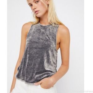 FREE PEOPLE Frenchi Velour Tank Top